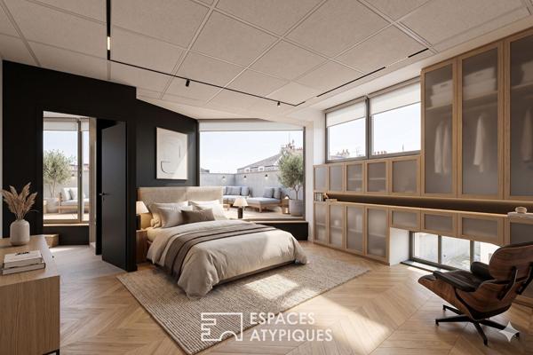 Le Panoramique : Appartement loft contemporain en dernier étage Place Lafayette