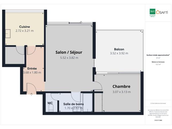 Appartement T2 54m² lumineux avec extérieur – Idéal investisseur ou primo-accédant !