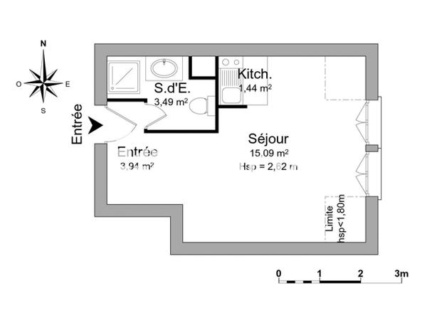 Location Studio 23.96 m² - 7 BOULEVARD MAURICE VIOLETTE Chartres 28000