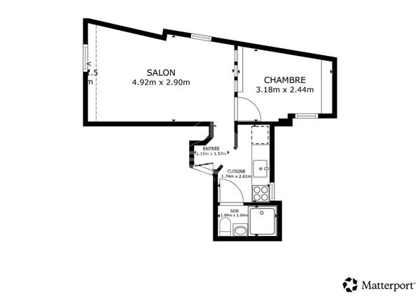 Appartement Paris 2 pièce(s) 24m2