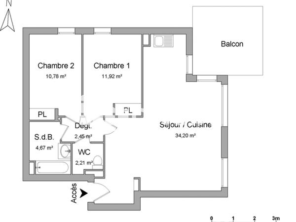 Location Appartement 3 pièces 66.23 m² - 5 PASSAGE NAPOLEON Le Cannet 06110