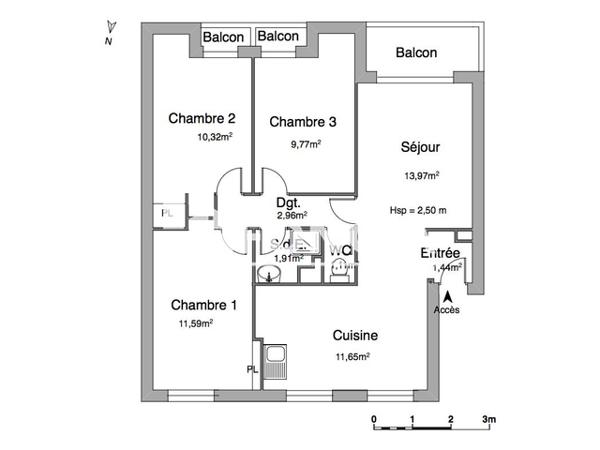 Location Appartement 4 pièces 64.72 m² - RUE DE LA CASSINE Toulon 83200