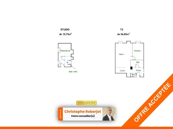 A vendre T2 libre en Septembre - petite copropriété