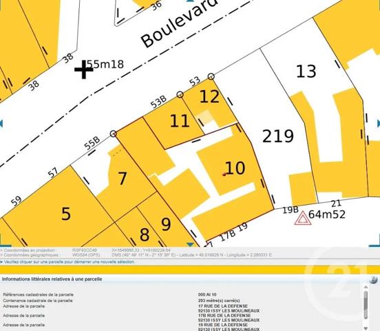 Terrain à vendre  276 m 2   ISSY LES MOULINEAUX  - 92