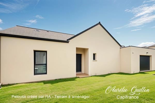 Maison contemporaine 105 m² – Plain-pied – 3 chambres – Garage – Loyat (bourg)