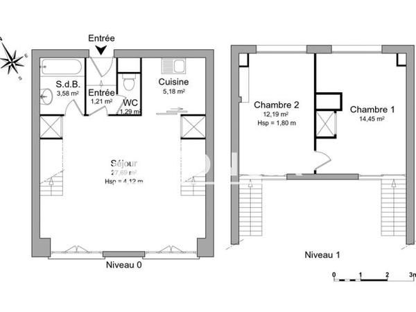 Location Appartement 3 pièces 65.59 m² - 23 RUE GAL FARRE / 12 RUE GALL Valence 26000