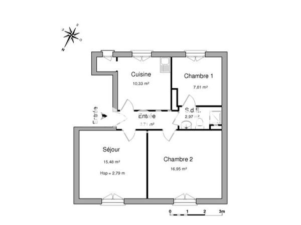 Location Appartement 2 pièces 57.3 m² - 20 RUE MARC SEGUIN Montigny Les Metz 57950