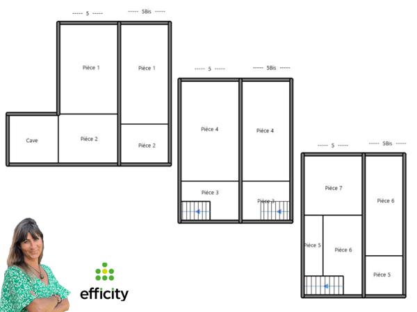 Maison 3 pièces - 136 m² Exclusivité efficity