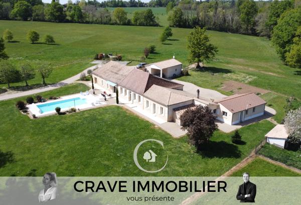 Prigonrieux (24130) DEMEURE BOURGEOISE BERGERAC 387M2 - 4 SUITES - PISCINE - DEPENDANCES - GARAGES - 18 HA