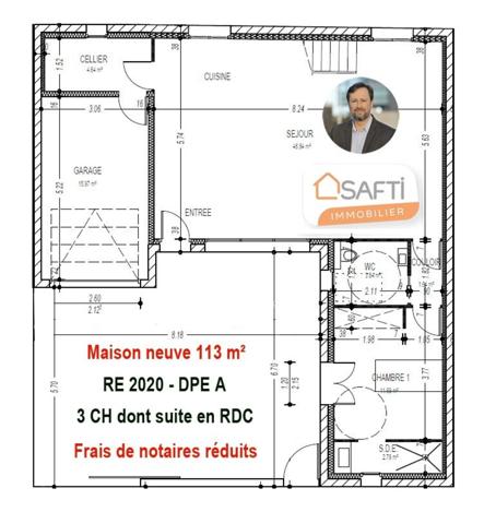 Maison neuve 113 m² - jardin et garage - CH en RDC