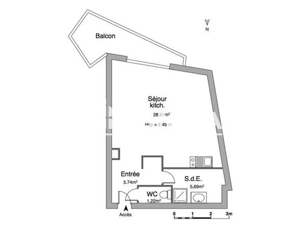 Location Studio 41.3 m² - 16 RUE LEON DES LANDES Mont De Marsan 40000