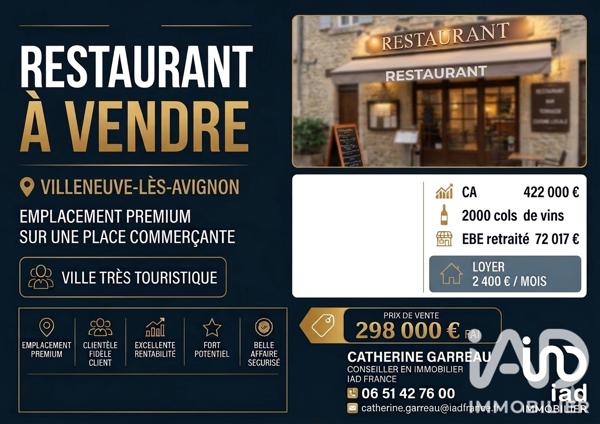 Restaurant à vendre 64 m² Villeneuve-lès-Avignon