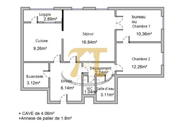Toulouse (31100) Appartement T3 lumineux avec cave, annexe et place de parking
