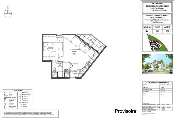 Appartement à vendre 2 pièces 41 m² Montévrain
