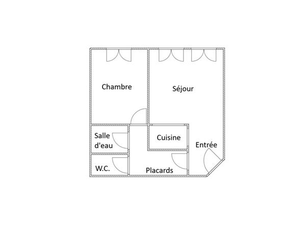 Appartement 2 pièces - 45 m² Exclusivité efficity