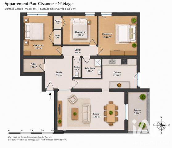 Appartement à vendre 4 pièces 94 m² Aix-en-Provence