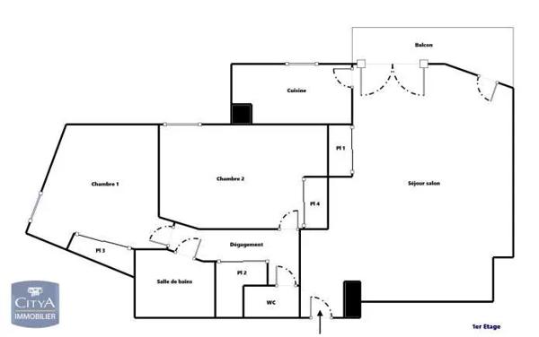 Appartement à louer 3 pièces 62.47m² Nantes (44100)