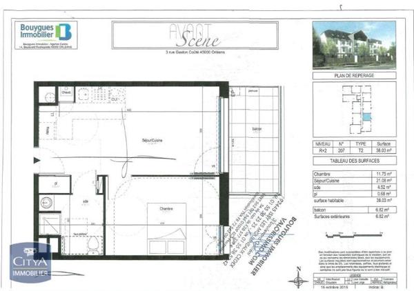 Appartement à louer 2 pièces 38.03m²