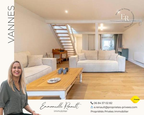 APPARTEMENT T3 EN DUPLEX de 70 M² (87,12 M² au sol), entièrement rénové. Quartier Saint-Patern VANNES