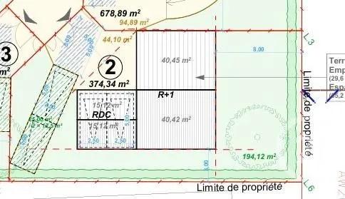 Terrain à vendre  374 m 2   BRIE COMTE ROBERT  - 77