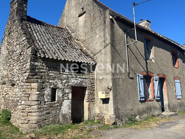 Maison en pierre avec 140 m² de potentiel à Lizio, plus de 600 m² de terrain, proche du poète ferrailleur...