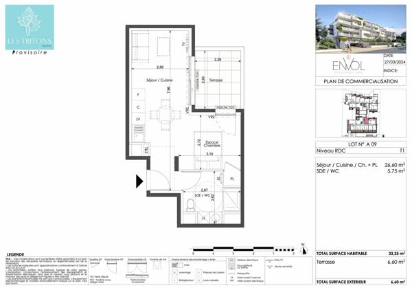 Appartement à vendre  1 pièce • 33,35 m2 Sète