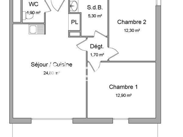 Location Appartement 3 pièces 59.8 m² - 267 RUE RAIMON DE TRENCAVEL Montpellier 34070