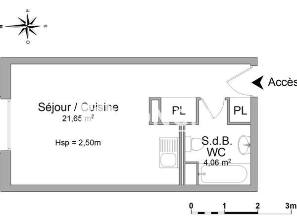 Location Studio 25.71 m² - 1 RUE MAURICE ROLLINAT Limoges 87000