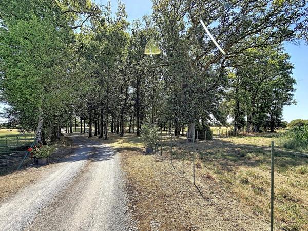 Terrain d'agrément avec un grand étang, une dépendance, une partie arboré.