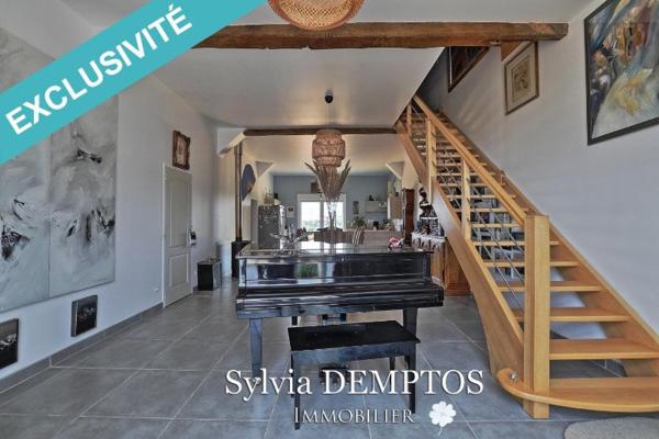 Ferme landaise sans vis à vis, avec vue sur les Pyrénées et la Rhune.