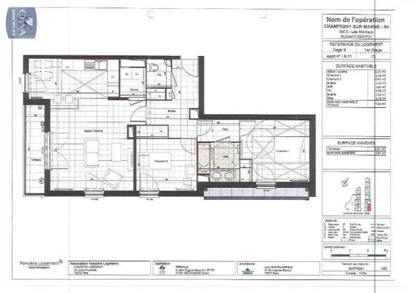 Appartement à louer 3 pièces 77.53m²