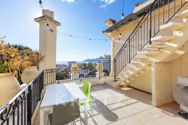 Appartement 3 pièces dernier étage Terrasse vue mer Cannes