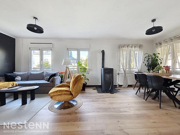 Maison mitoyenne sur Quimperlé, au calme, 114m², 4 chambres, proche commodités à pied