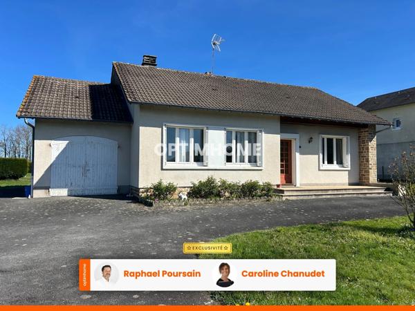 Maison de plain-pied située à Chateauponsac (87290), implantée sur un terrain de 2180m² clos.