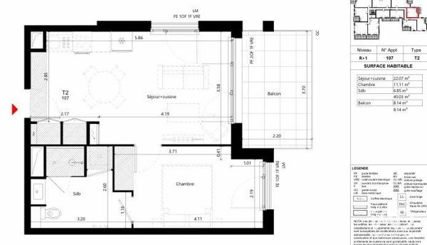 Appartement à vendre 2 pièces 40 m² Toulouse