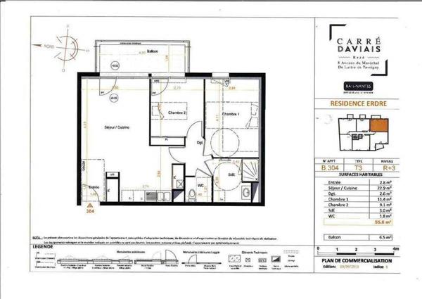 Appartement 3 pièces - 44400 Rezé -  La Houssais-Jaguère