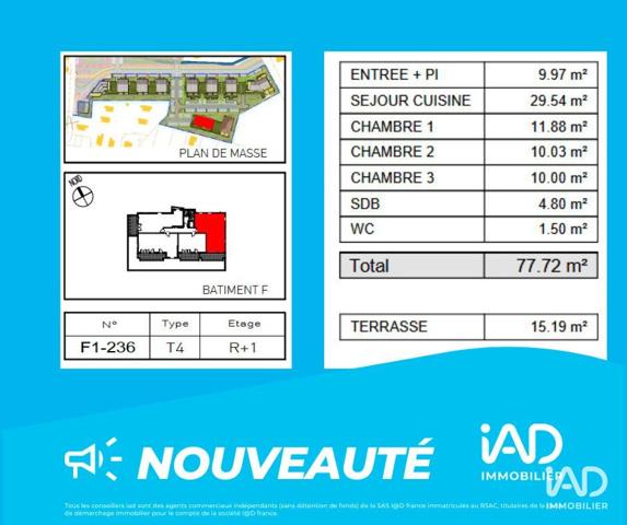 Appartement à vendre 4 pièces 77 m² Moirans