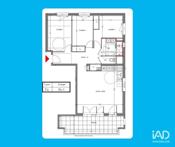 Appartement à vendre 4 pièces 77 m² Moirans