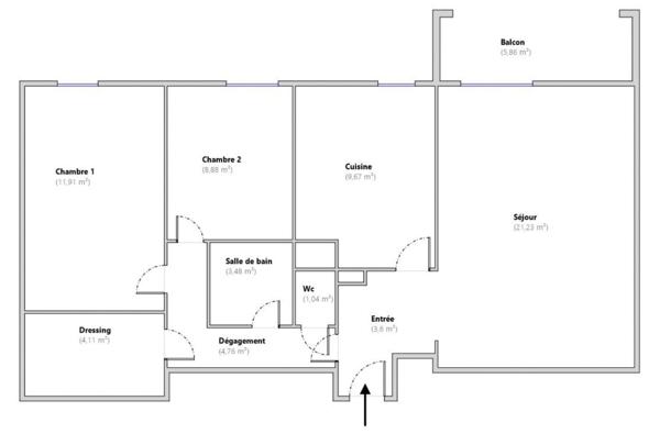Appartement à vendre 3 pièces AIX EN PROVENCE (13)