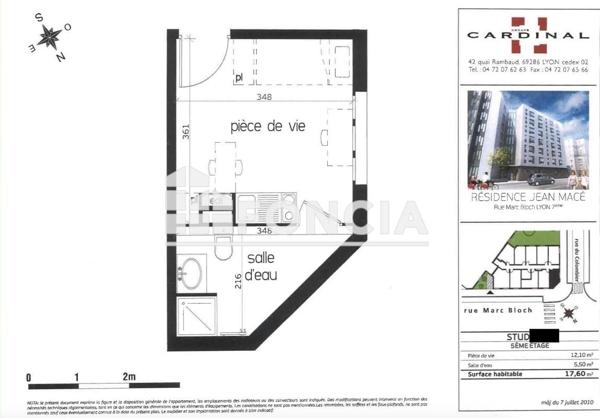 À vendre Studio 17.54 m² - Lyon 69007