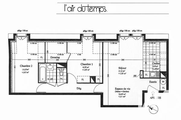 Appartement à vendre 3 pièces 74 m² Bailly-Romainvilliers