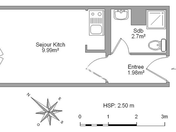 Location Studio 14.66 m² - 22 AVENUE FLAMMARION Marseille 13001