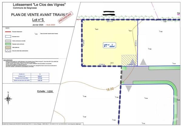 Terrain à vendre  525 m2 SEIGNOSSE - 40