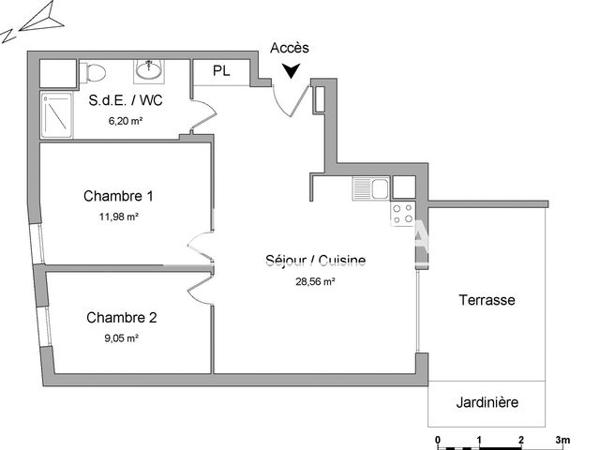Location Appartement 3 pièces 55.8 m² - 20 RUE SIMONE VEIL Montigny Les Cormeilles 95370