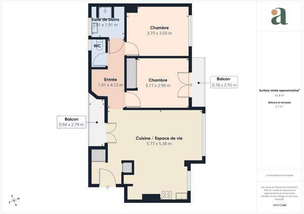 Appartement lumineux et traversant de 63 m² Michel Bizot en vente à Paris 12