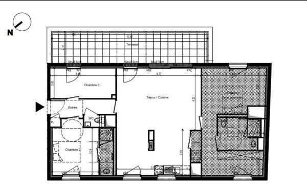 Appartement Nantes 5 pièce(s) 98.46 m2 - Neuf