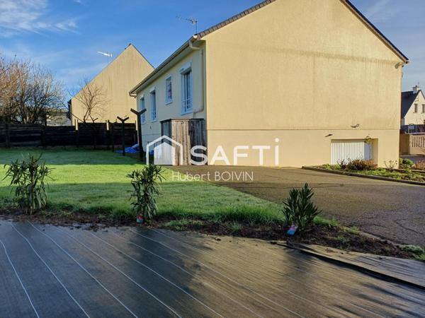 Pavillon de 84m² habitables sur sous-sol intégral, treès bien situé, au calme d'une impasse résidentielle de Saint Aubin du Cormier...