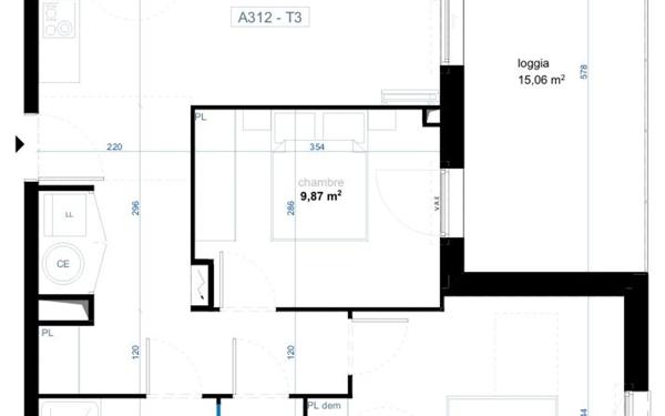 Appartement à vendre    3 pièces • 62,07 m2 Narbonne
