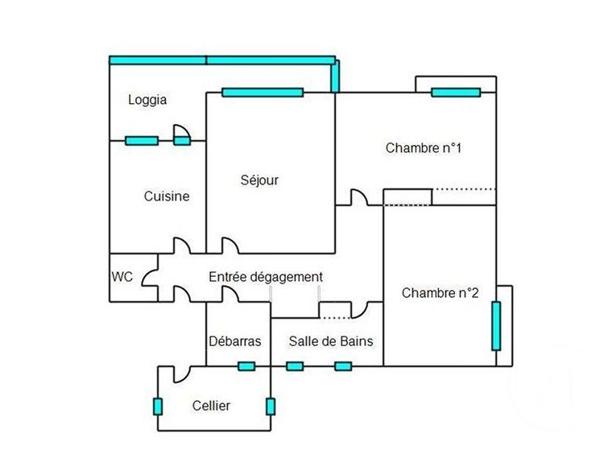 Appartement F3 à vendre  3 pièces - 62,57 m2 SETE - 34