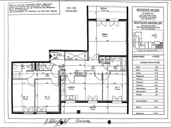 Appartement Saint Denis 4 pièce(s) 96.5 m2